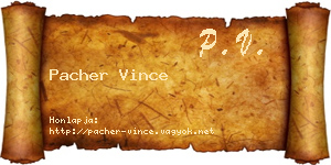 Pacher Vince névjegykártya