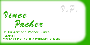 vince pacher business card